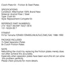 Clutch Kit Iron& Friction Plates for Yamaha FZR400 FZR400U/W/A/SUC/SWC 1988-90 Generic