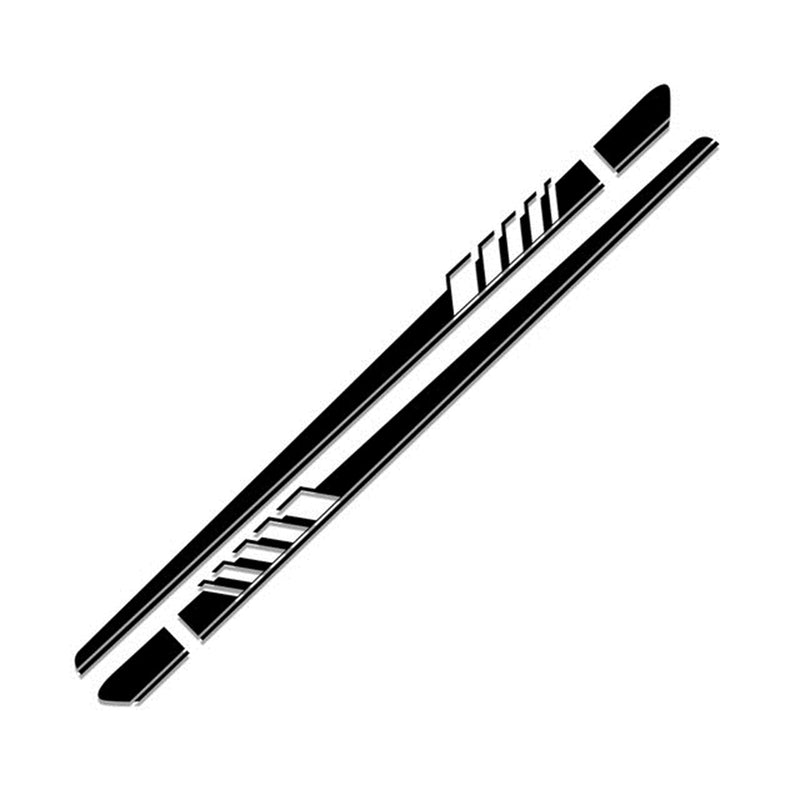 2pcs Mercedes Benz W205 C Class AMG Side Skirt Stripes Decal Sticker Black