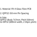 100Pcs QFP32 To DIP32 TQFP LQFP EQFP 0.8mm To DIP32 Adapter PCB Board Converter