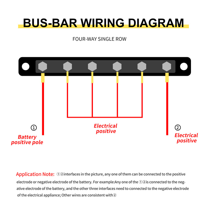 2/4/6/12 Way Dual-row Car Bus Bar Block Distribution Terminal For Auto Marine
