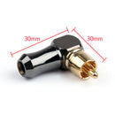 4PCS Brass RCA Right Angle Male plug Audio Video Connector Soldering Adapter