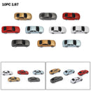 10/50pcs HO Scale Model Car 1:87 Building Train Scenery Architecture Model
