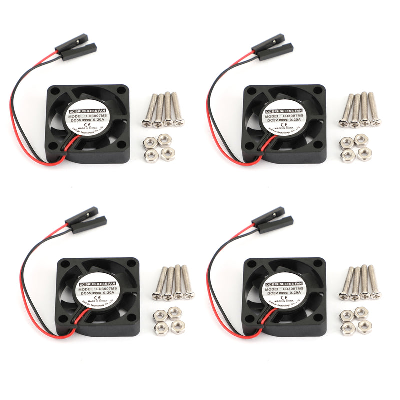 4x 2 Pin 30MMx30MM 3007 5V Cooling Fan radiating For Raspberry Pi 2/3 Model B 4B