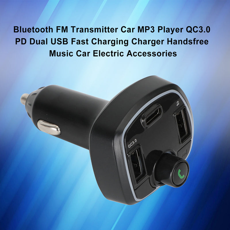 Bluetooth FM Transmitter Car MP3 Player QC3.0 PD Dual USB Fast Charging Charger Handsfree Music Car Electric Accessories