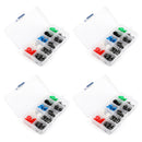 100 Pairs Tact Switch + Round Button Cap Micro Switch 12*12*7.3MM 5 Color Kit
