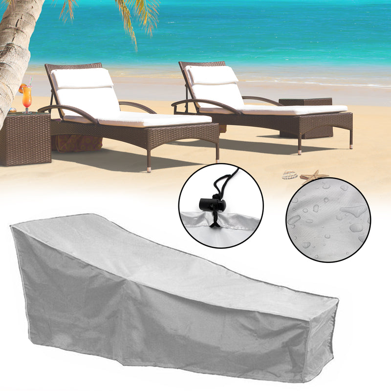 Waterproof Silver Sun Lounge Chair Dust Oxford Outdoor Garden Furniture Cover