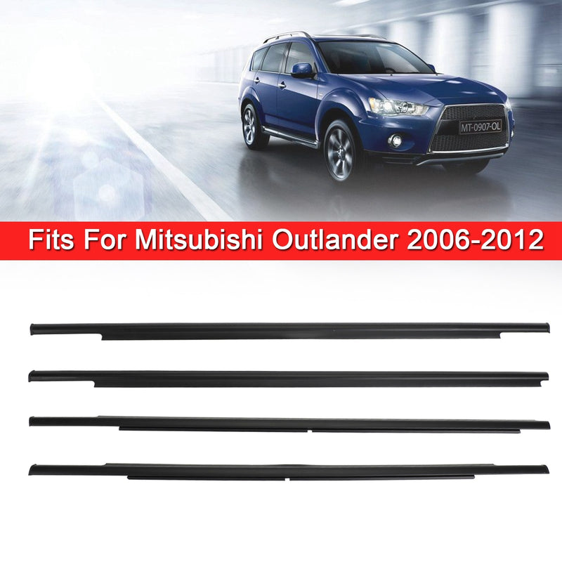 4x 2006-2012 Mitsubishi Outlander Car Outside Window Weatherstrip Seal Belt Moulding