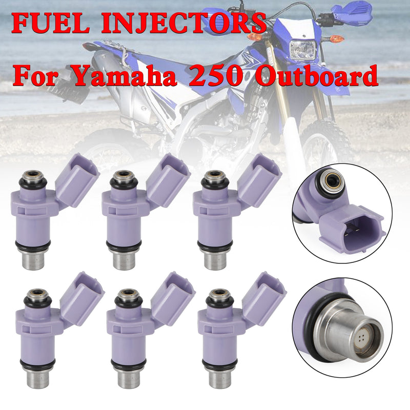 6PCS Yamaha 250 Outboard Fuel Injectors 6P2-13761-10-00