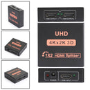 Full HD Dual Display Switcher 4K Splitter HD 1080p HDMI 1X2 Port UHD for HDTV DVD PS3 Xbox US Plug