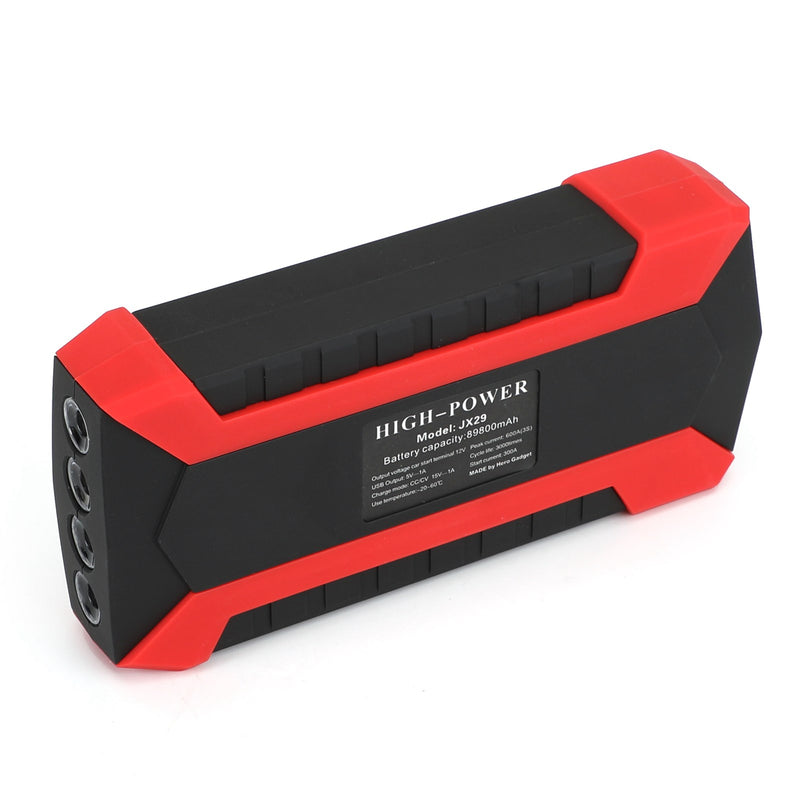 12V 89800mAh Car Jump Starter Kit Booster LCD 4 USB Charger Battery Power Bank
