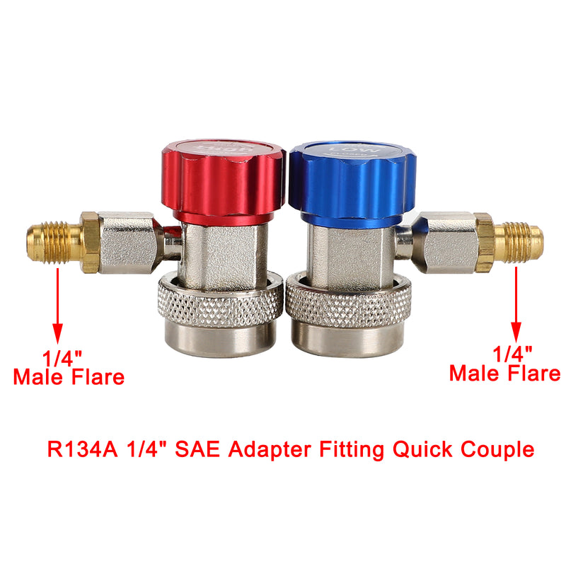 Ac R134A Adapters Quick Couplers With Can Tap Valve Kit Adjustable R134A Adapte