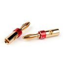2PCS Solderless Banana Plug Gold-plated Speaker Cable Audio Connector Red