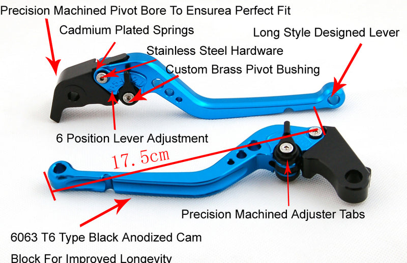 Long Brake Clutch Levers For Aprilia RSV4/RSV4 FACTORY 2009-2014 Black Generic
