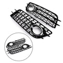 A4 S-LINE S4 2008-2012 Audi Honeycomb Style Fog Light Grill Replacement Grille Bumper