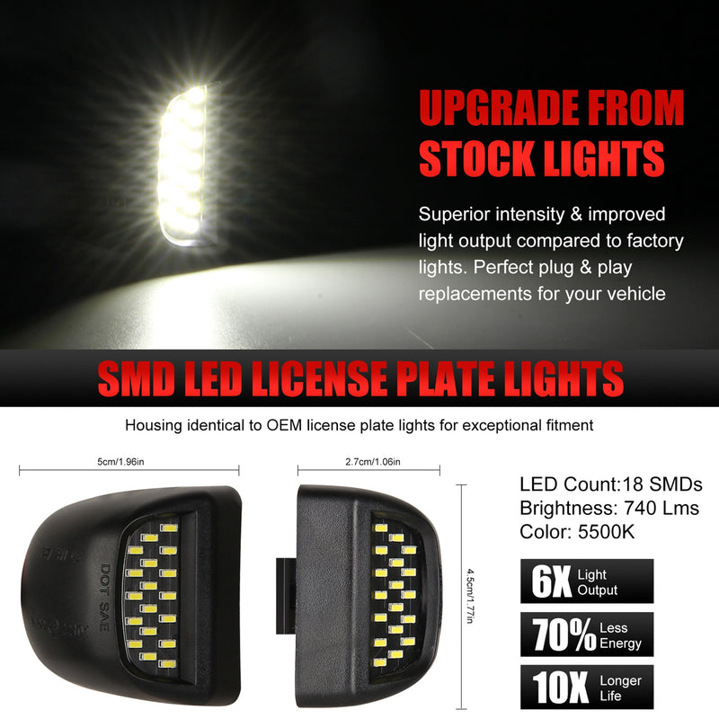 Bright SMD LED License Plate Lights Lamp Set fit For 1999-2013 Chevy Silverado Avalanche Generic