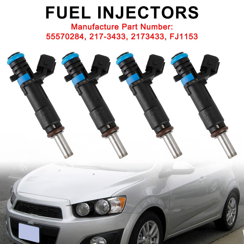 4PCS Chevrolet Cruze Sonic 1.8L 2011-2015 217-3433 Fuel Injectors 55570284
