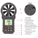LCD Digital Anemometer Thermometer Air Flow Meter Wind Speed Gauge 0-30M/s