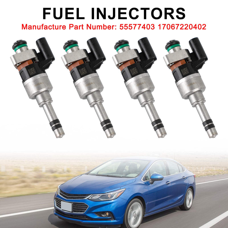 4PCS GMC 2016-2019 Chevrolet Cruze Malibu 1.4L 1.5L L4 Fuel Injectors 55577403 17067220402