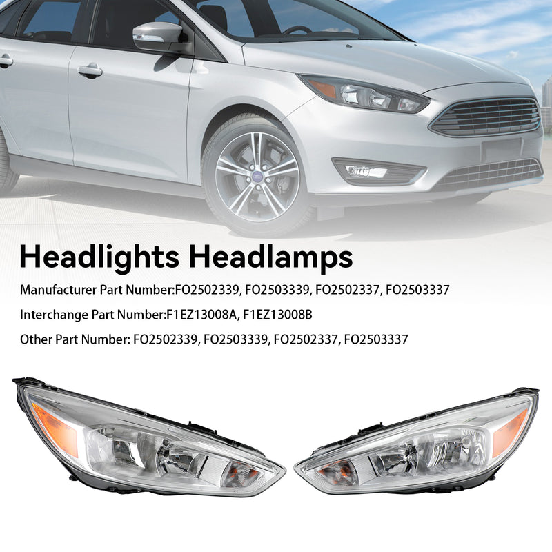 Ford Focus 2015-2018 Left+Right Projector Headlights Headlamps