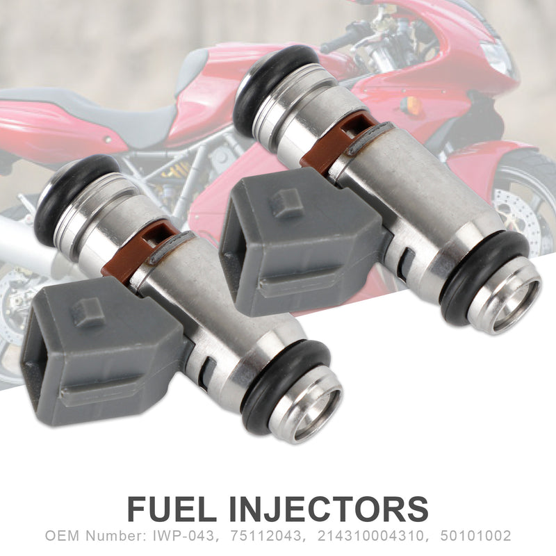 2PCS FUEL INJECTOR IWP043 FOR DUCATI MOTORCYCLES Supersport MH900 Monster 75112043