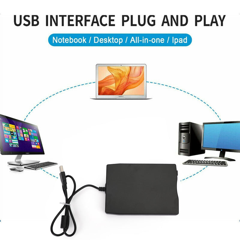 Portable USB Floppy Disk Drive External FDD 3.5" 1.44MB For Laptop PC Win Mac