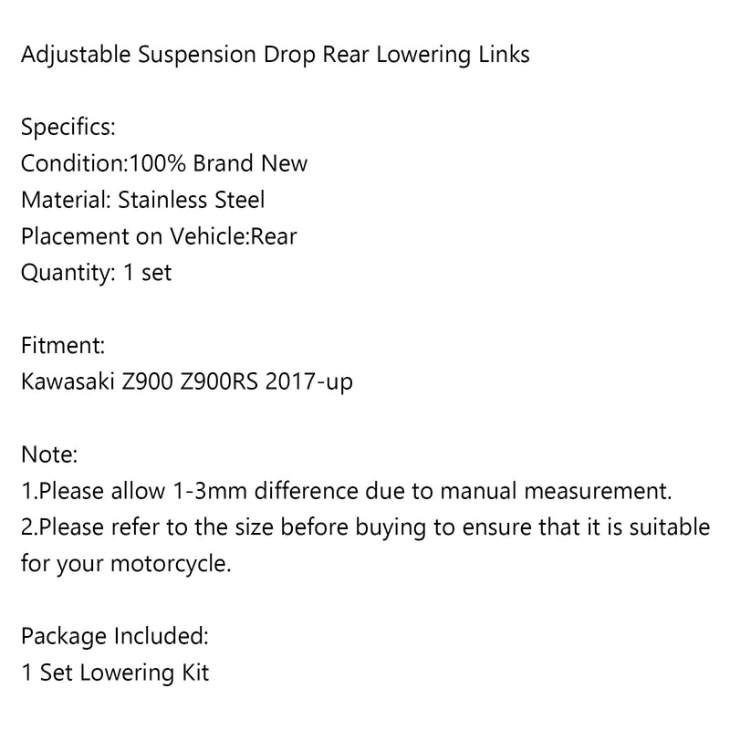 Moto Adjustable Suspension Drop Link Kits Lowering For Kawasaki Z900 2017-UP Generic