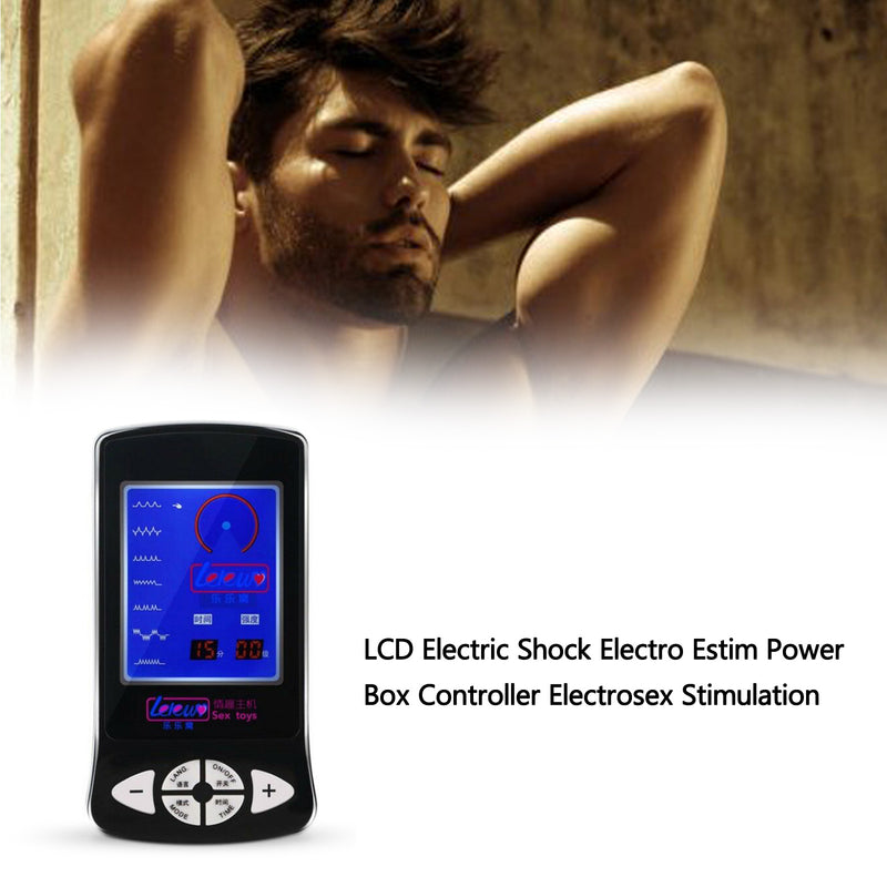 LCD Electric Shock Electro Estim Power Box Controller Electrosex Stimulation