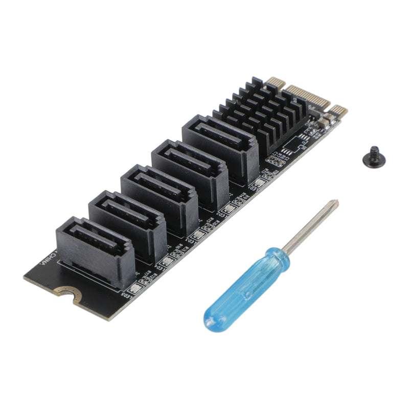 M.2 To SATA 3.0 Adapter JMB585 5 Port Hard Disk Drive Expansion Card for PH56