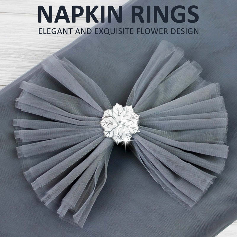 6-12PCS Napkin Rings Flower Napkin Holder Napkin Buckle