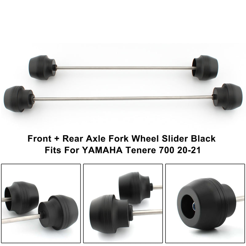 2020-2023 Yamaha Tenere 700 Front + Rear Axle Fork Wheel Slider Cnc Black