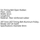 8pcs GT2 Pulley 20Teeth Bore 8mm + 5m GT2 Timing Belt For 3D Printer Part RepRap