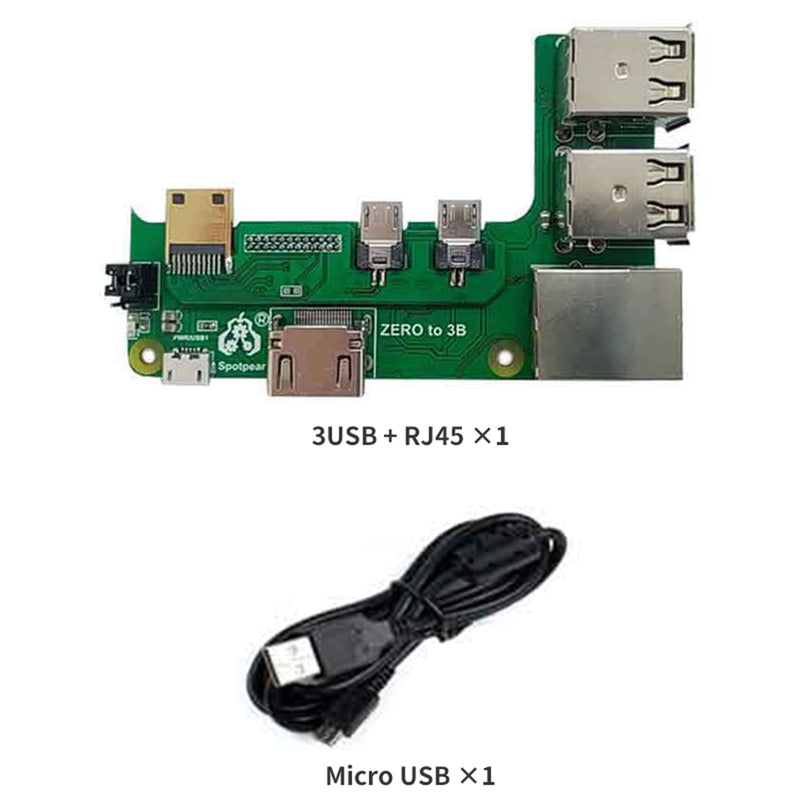 Expansion Board Zero Pi0 USB HUB RJ45 HAT fit for Raspberry Pi Zero 2w to 3B