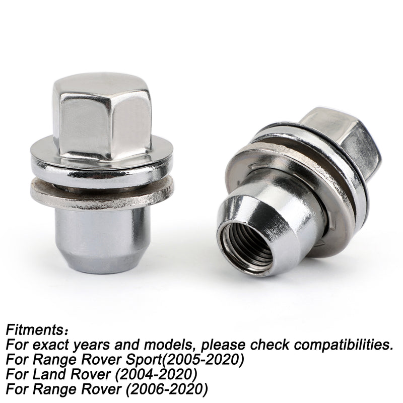 Set of 20 Lug Nuts For LR3 LR4 HSE Supercharged Range Rover Land Rover Chrome