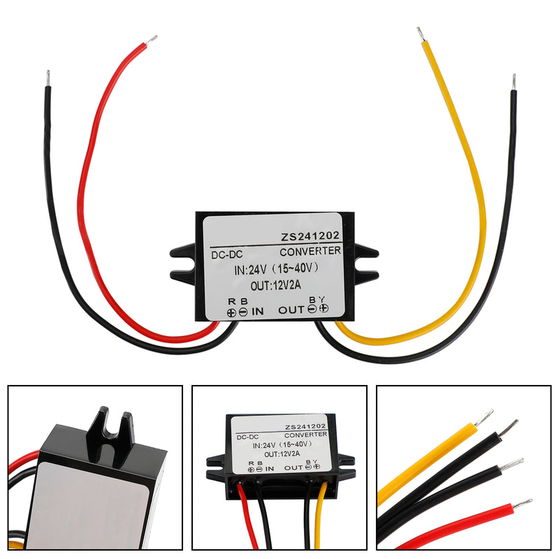 Waterproof DC-DC Converter 24V Step Down to 12V Car Power Supply Module