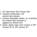 2xInfrared LED IR Light 3W 850 Camera Module Vision For Raspberry Pi