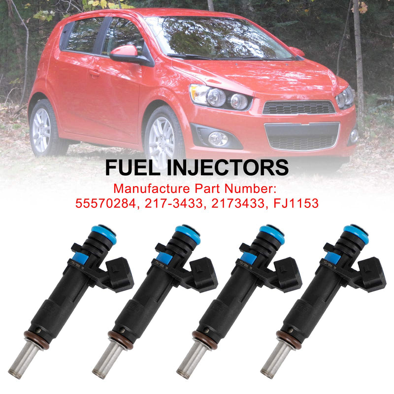 4PCS Chevrolet Cruze Sonic 1.8L 2011-2015 217-3433 Fuel Injectors 55570284