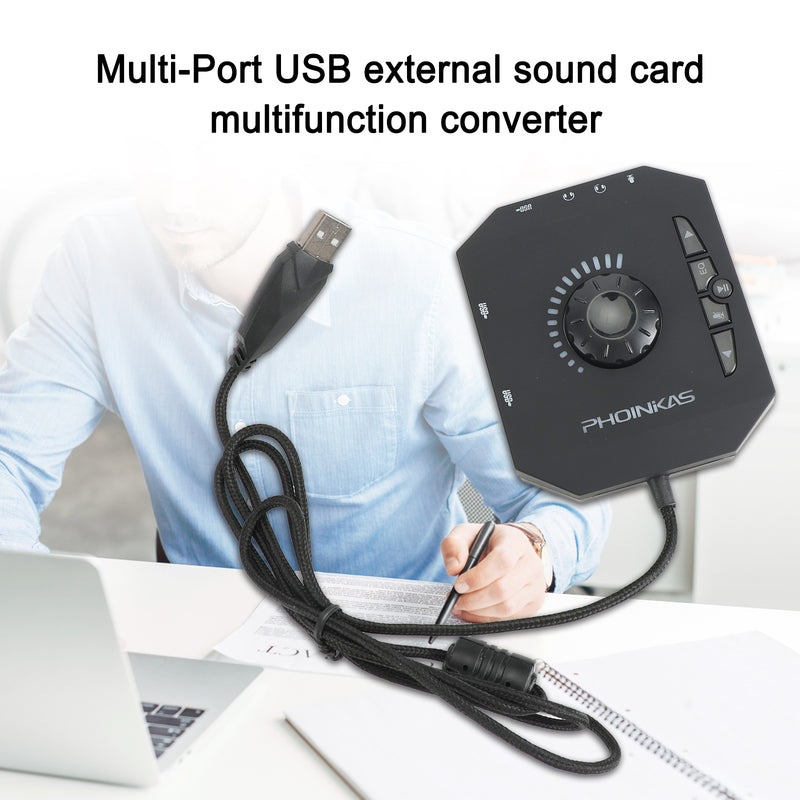USB External Audio Sound Card 3.5mm 7.1 Channel Virtual Converter for Laptop PC