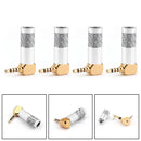 4PCS Mini 2.5mm 4 Pole Balance Plug Right Angle Plugs Fit DIY Headphone Silver