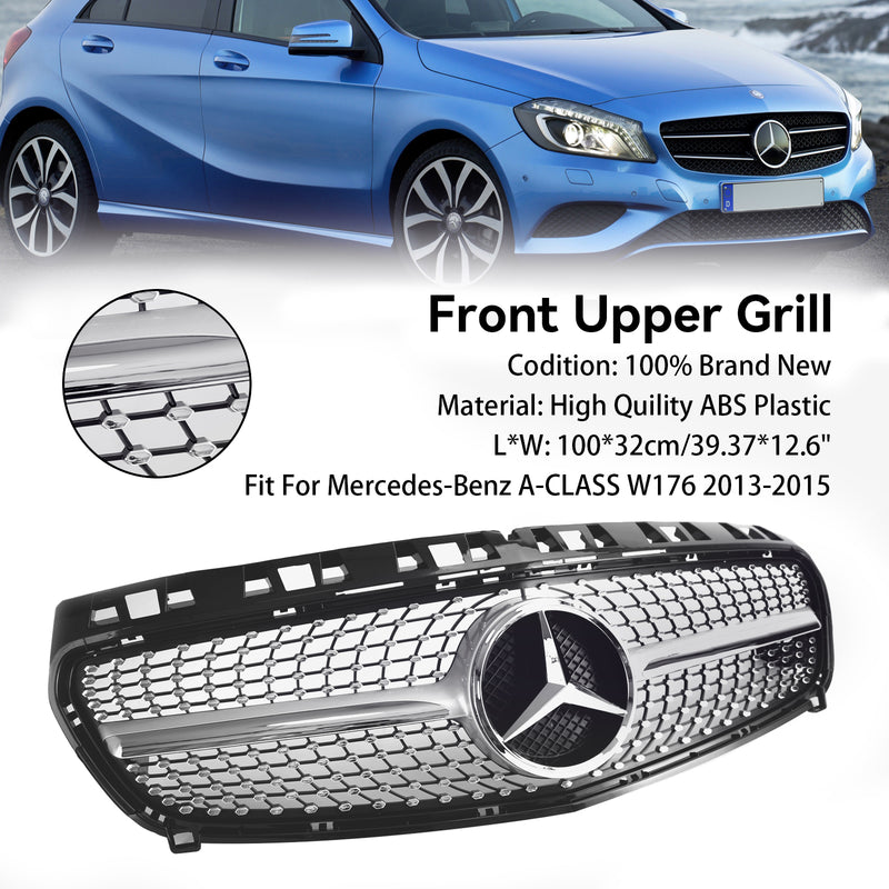 Mercedes Benz A CLASS W176 2013-2015 Front Bumper Grille Grill Black/Chrome