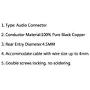 4Pairs HIFI Rhodium Plated Carbon Fiber Speaker Cable Banana Terminal Plug B/R