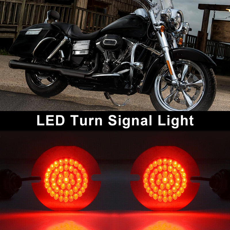 1156 LED Turn Signal Light Bulbs Flat Style Fit for Touring Road King Softail Generic