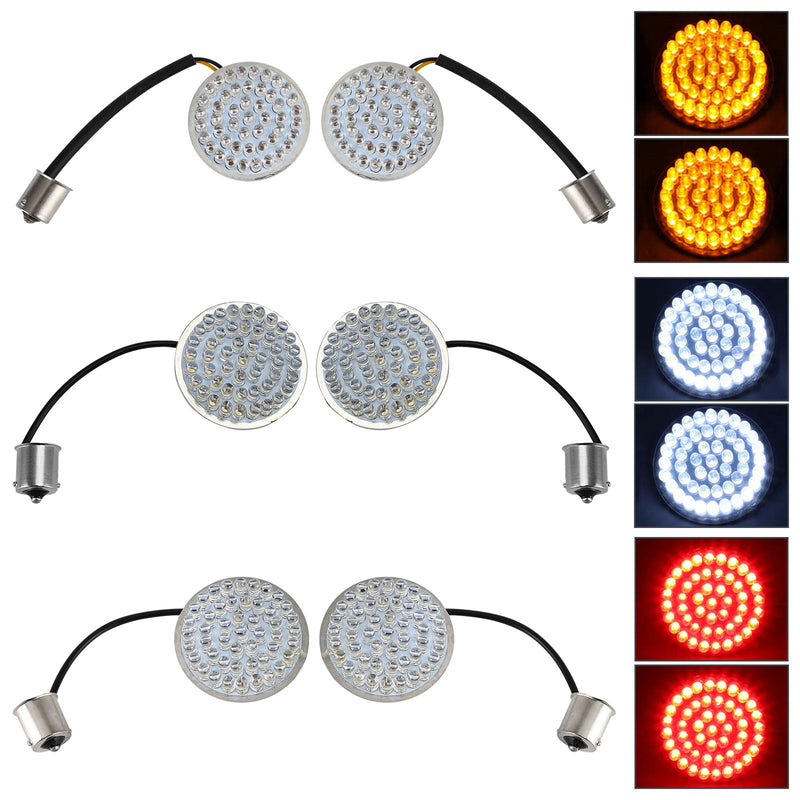 1156 Rear LED Turn Signal Insert Lights for Dyna Touring Street Road Glide 883 Generic