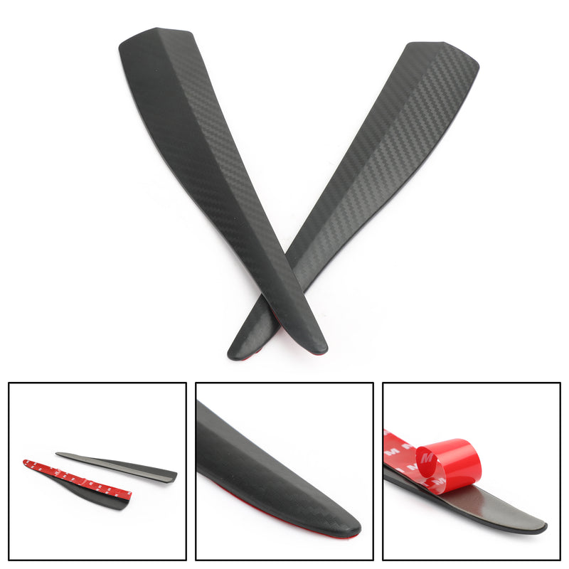 2pcs 36cm Rubber Car Front Rear Bumper Lip Anti-collision Strip Carbon Fiber Generic