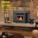 4 Blades Heat Powered Stove Fan Wood Log Burner Fireplace Fuel Saving Eco