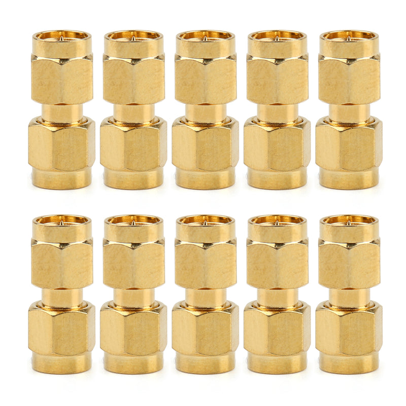 10Pcs Adapter SMA Male To RP.SMA Female Plug RF Connector Straight Gold Plating M/M