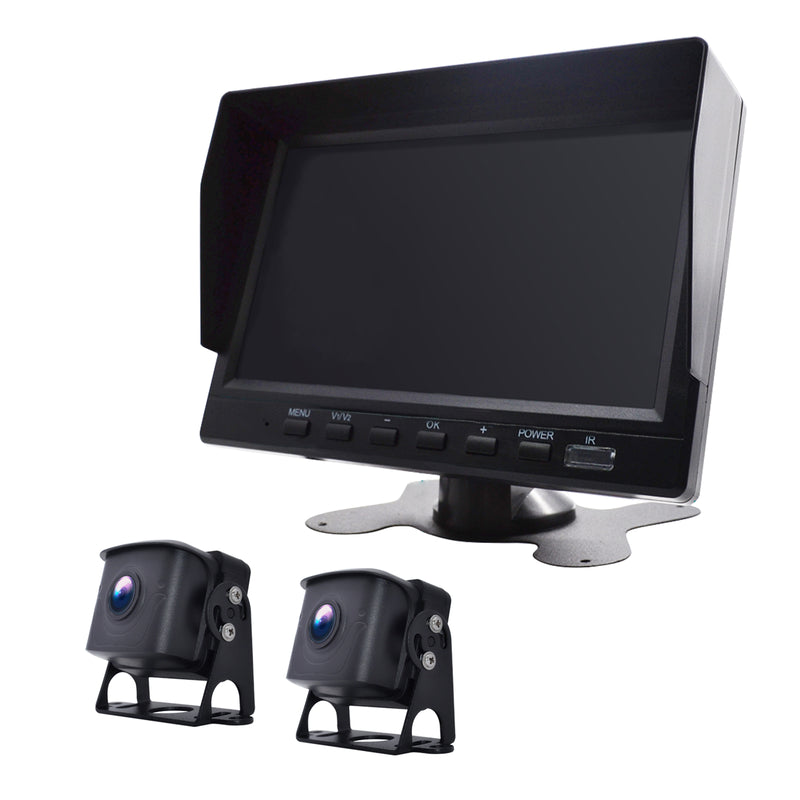 7 " Monitor DVR Driving Video Recorder for RV Truck Bus + 2Pcs Rear View Backup Camera