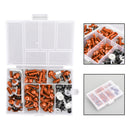 158x Motorbike Orange Fastener Clip Screw Kit Windscreen Fairing Bolt Universal Generic