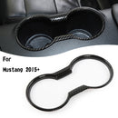 Carbon Fiber Front Water Cup Holder Cover Trim For Mustang 2015+ Generic