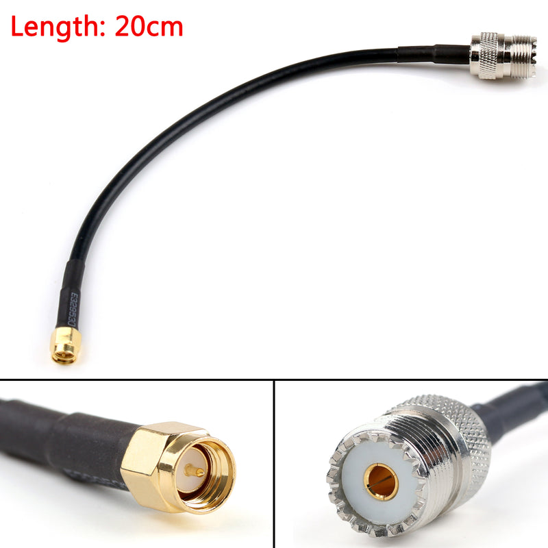 20cm RG58 Cable SMA Male Plug To SO239 UHF Female Jack Straight Pigtail 8in