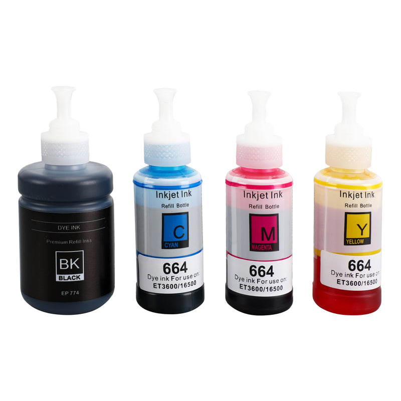 4 Pack Compatible Refill Ink Kits Fit for EPSON T774 T664 WF ET-3600 ET 4550 664 774